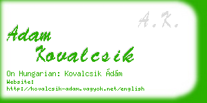 adam kovalcsik business card
